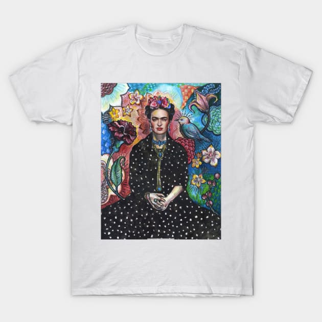 Frida Kahlo portrait - 2 T-Shirt by FanitsaArt